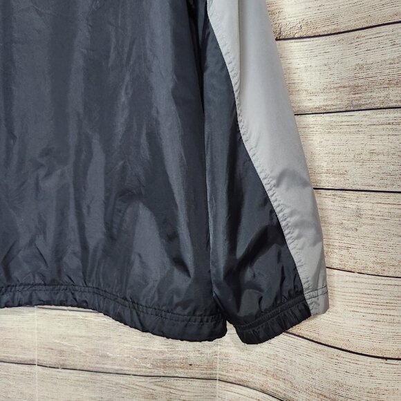 NIKE Windbreaker Jacket RN56323 Black Gray Zipper Men's Size Large Zip Pockets - Picture 16 of 16